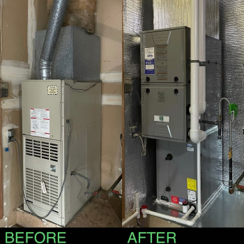 before and after image of a new install