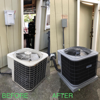 before and after image of a new install