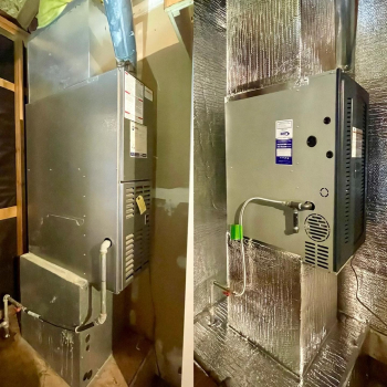 before and after image of a new install