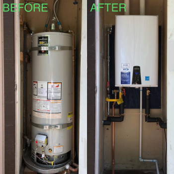 before and after image of a new install