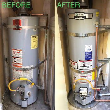 before and after image of a new install