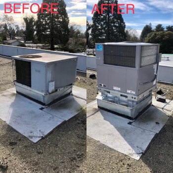 before and after image of a new install