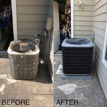 before and after image of a new install