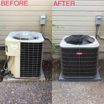 before and after image of a new install