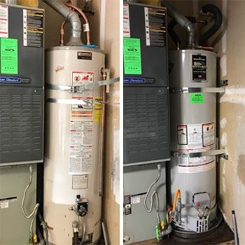 before and after image of a new install