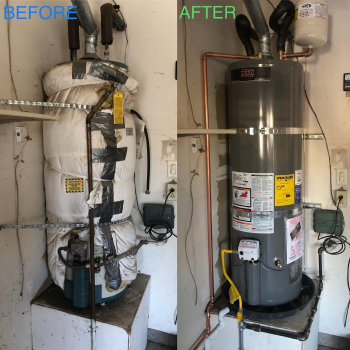 before and after image of a new install