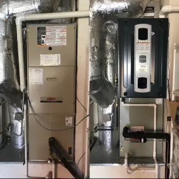 new furnace and tankless water heater installed in a wall